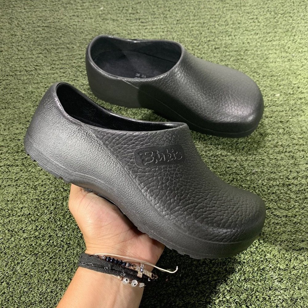 ￼ Birkenstock Unisex Super-Birki Black Clogs EU 36 / US Women’s 5